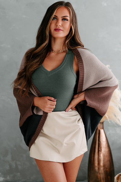 Winging It Dolman Sleeve Cardigan (Mocha/Midnight) · NanaMacs