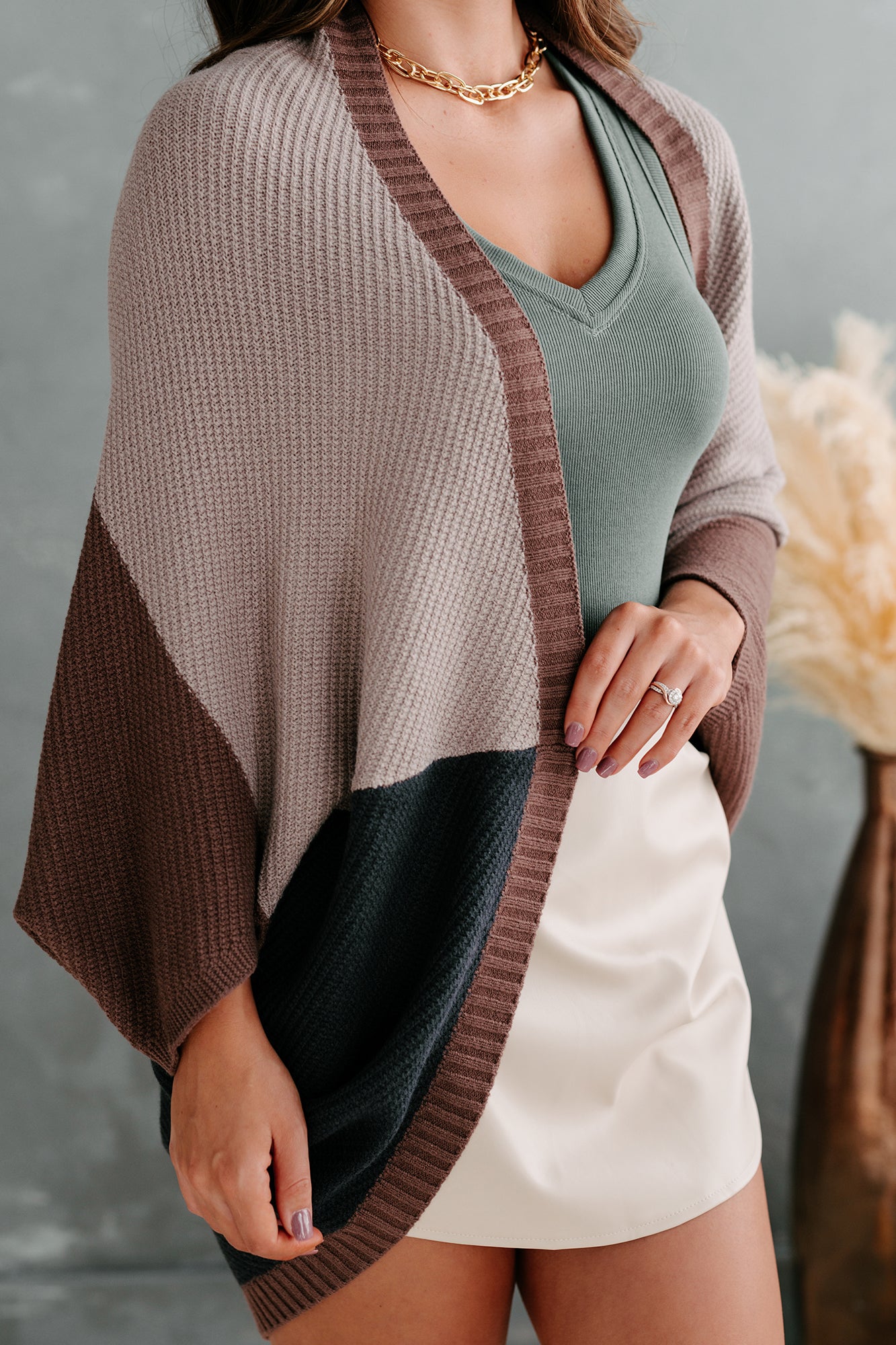 Winging It Dolman Sleeve Cardigan (Mocha/Midnight) · NanaMacs