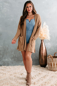 Some Day Soon Waffle Knit Cardigan (Mocha) - NanaMacs