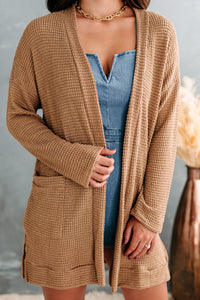 Some Day Soon Waffle Knit Cardigan (Mocha) - NanaMacs