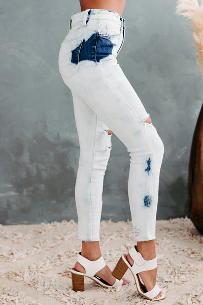 Casually Cool Flying Monkey High Rise Bleached Skinny Jeans (Light) - NanaMacs