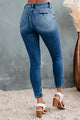 Elia Flying Monkey Mid-Rise Distressed Skinny Jeans (Medium Wash) - NanaMacs