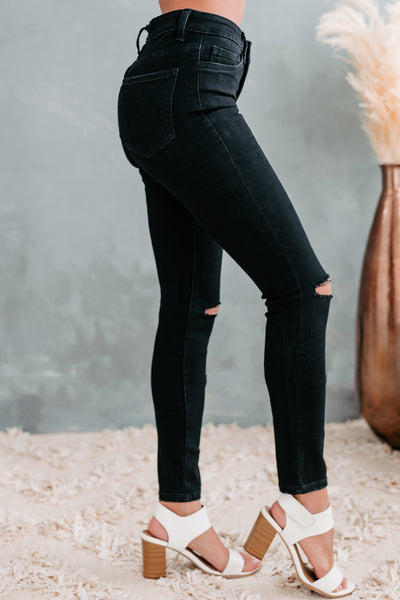 Carlisle Flying Monkey Mid-Rise Button-Fly Skinny Jeans (Black) - NanaMacs