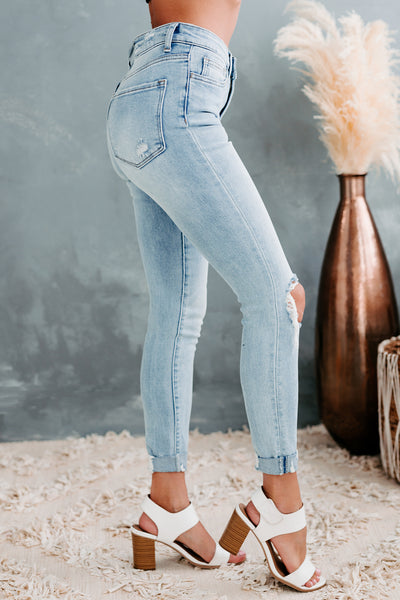 Courageous Flying Monkey High Rise Distressed Skinny Jeans (Light) - NanaMacs