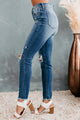 No Exclusions Sneak Peek Mid-Rise Distressed Skinny Jeans (Medium Light) - NanaMacs