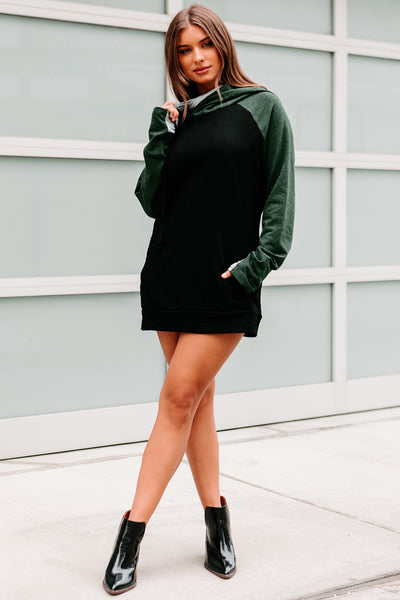 Backroad Beginnings Raglan Sleeve Hoodie (Hunter Green) - NanaMacs