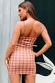 Goldie Plaid Bodycon Dress (Rust) - NanaMacs