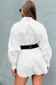 Eunice Oversized Button-Down Shirt (White) - NanaMacs