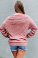Mellowed Mindset Ribbed Off The Shoulder Sweater (Rose) - NanaMacs