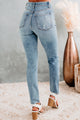 Break Away Sneak Peek High Rise Button-Down Skinny Jeans (Light Vintage) - NanaMacs