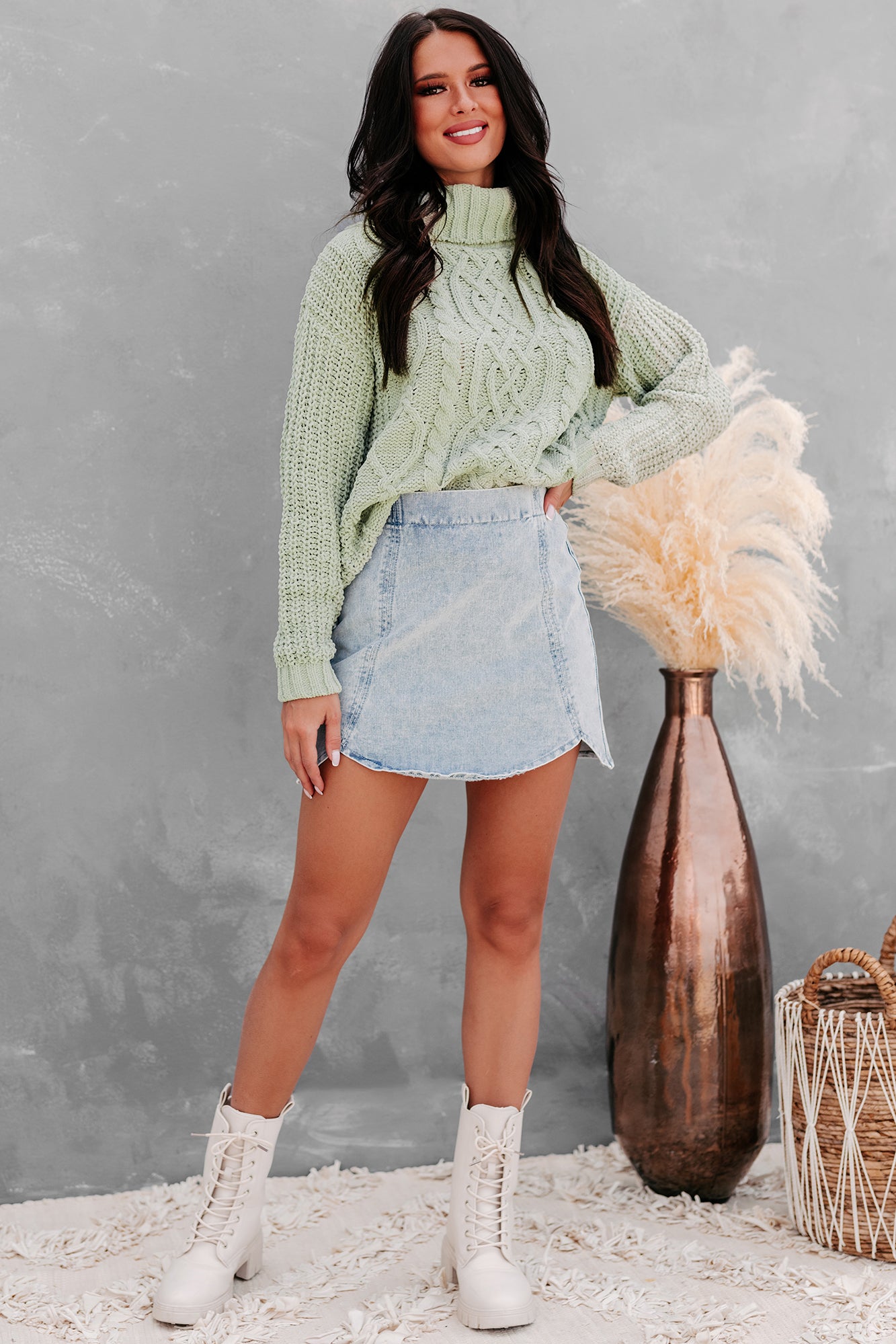 Chenille cable knit clearance sweater