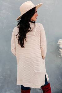 Some Day Soon Waffle Knit Cardigan (Cream) - NanaMacs