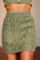 Finding Fulfillment Cable Knit Cardigan & Skirt Set (Olive) - NanaMacs