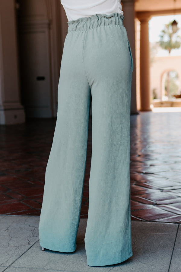 Nothing To Lose High Waisted Wide Leg Pants (Sage) - NanaMacs