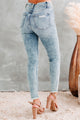 Beginner's Luck Sneak Peek High-Rise Acid Wash Skinny Jeans (Medium Light) - NanaMacs