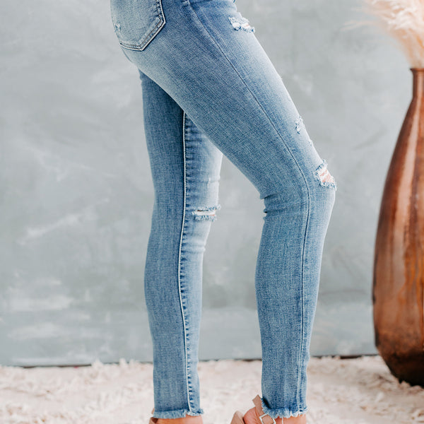 Same Wheelhouse Sneak Peek Mid-Rise Distressed Skinny Jeans (Medium Vi ·  NanaMacs