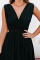 Simply Stunning Pleated Maxi Dress (Black) - NanaMacs