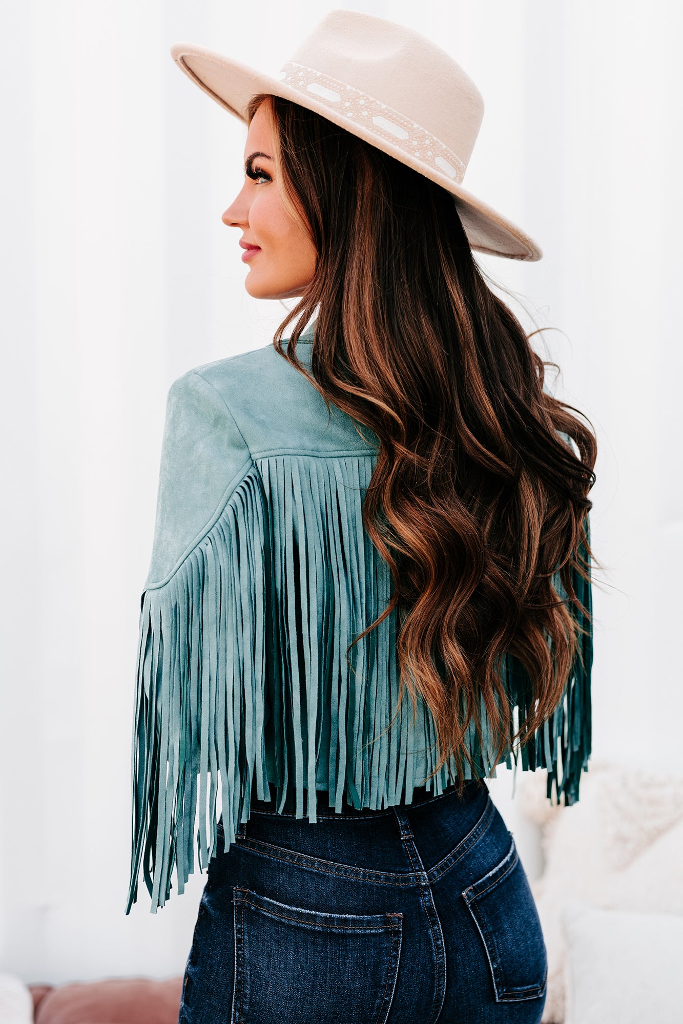 Teal fringe sale