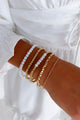 Too Little, Too Late 5-Piece Bracelet Pack (Gold/White) - NanaMacs
