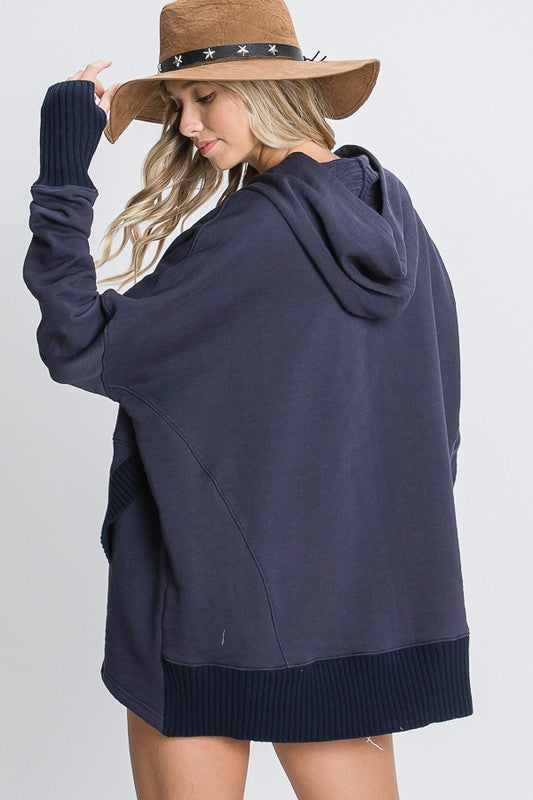 Counting The Seconds Hooded Sweatshirt (Navy) - NanaMacs