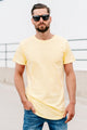 Aaron Men's Rounded Hem T-Shirt (Yellow) - NanaMacs