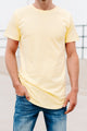 Aaron Men's Rounded Hem T-Shirt (Yellow) - NanaMacs