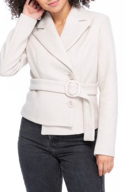 Connor Belted Coat (Cream) - NanaMacs