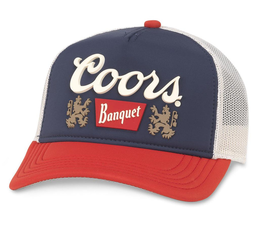 "Coors Banquet" Vintage Mesh Trucker Cap (Navy/Red) - NanaMacs