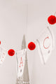 "Peace" Banner & Pom String Garland (Red/White) - NanaMacs