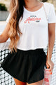"Couch Athletics Club" Cropped Graphic Tee (White) - Print On Demand - NanaMacs