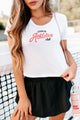 "Couch Athletics Club" Cropped Graphic Tee (White) - Print On Demand - NanaMacs