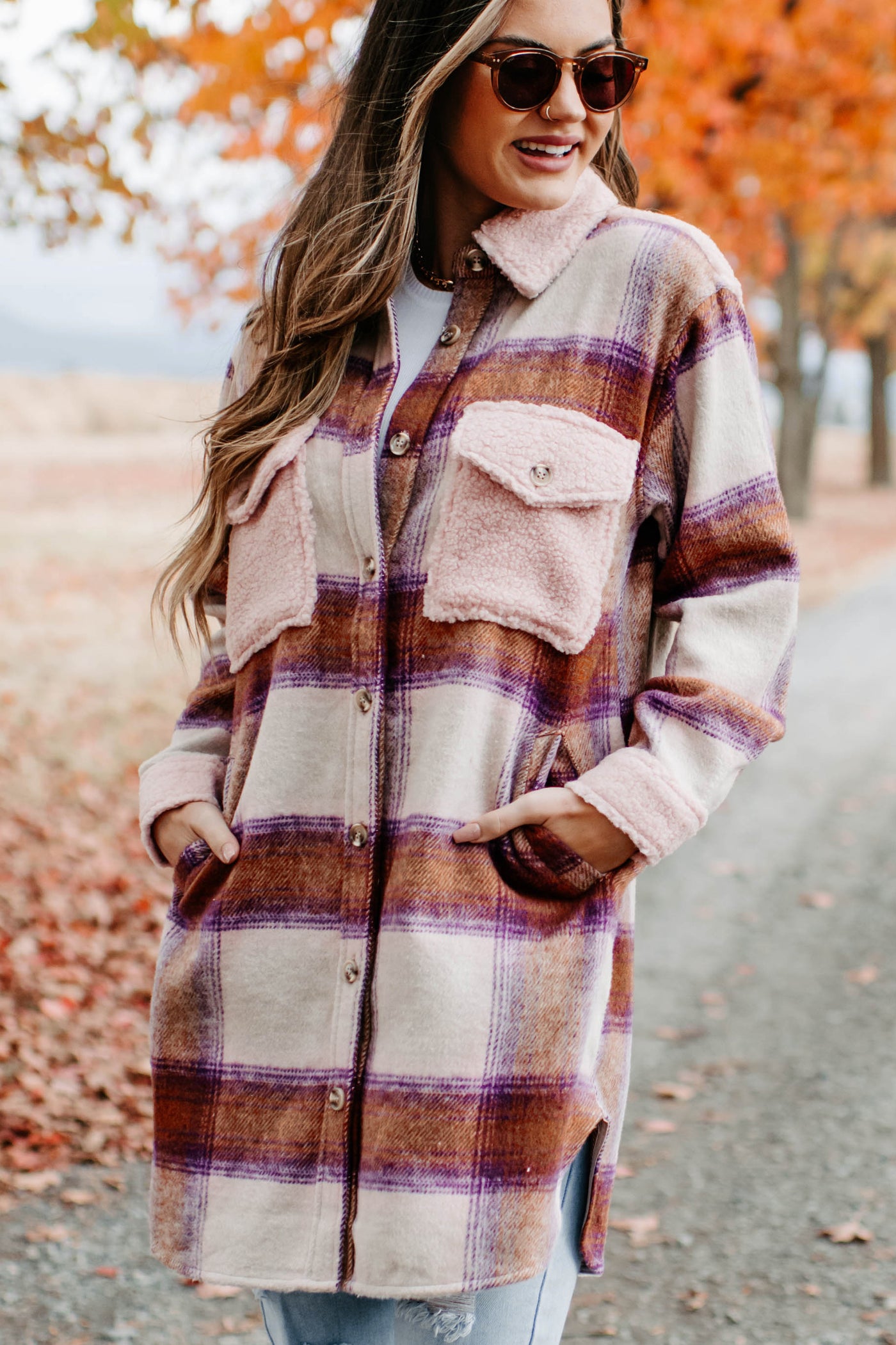 Lilac Button Up Teddy Shacket