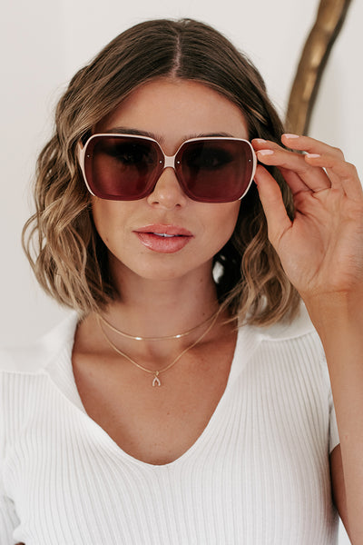 Fervent Looks Square Frame Sunglasses (Pink) - NanaMacs