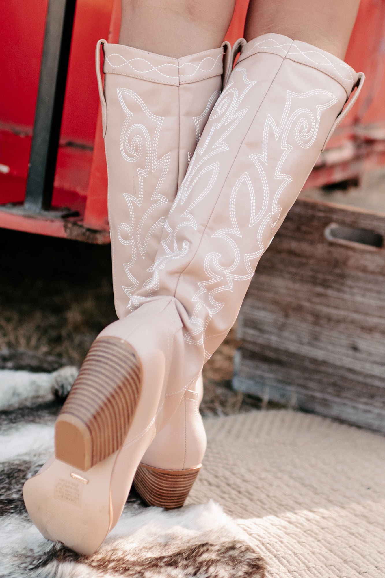 Charley Faux Leather Billini Cowboy Boots (Rose Clay) - NanaMacs