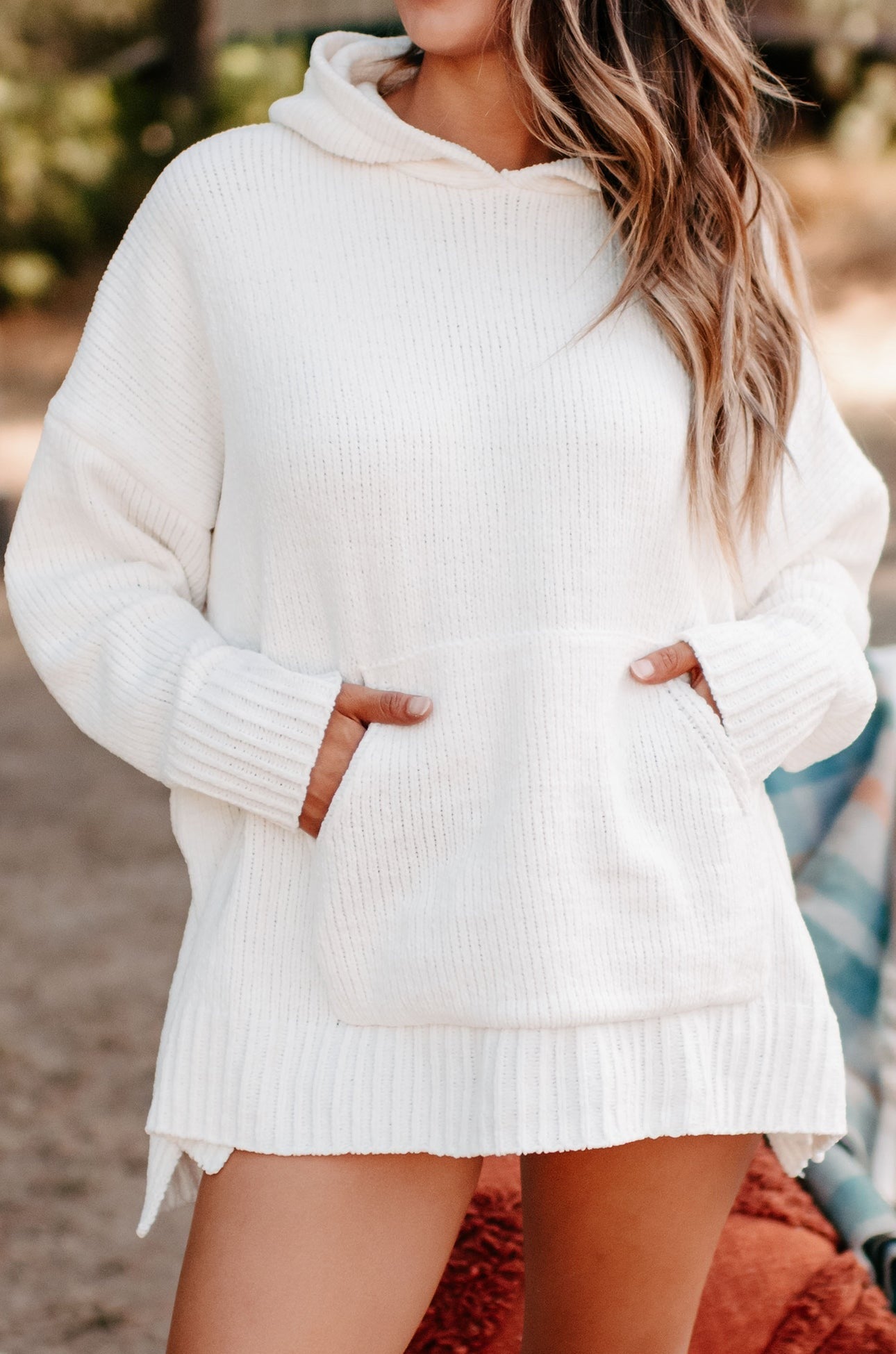 Searching For Comfort Chenille Knit Hoodie Ivory NanaMacs