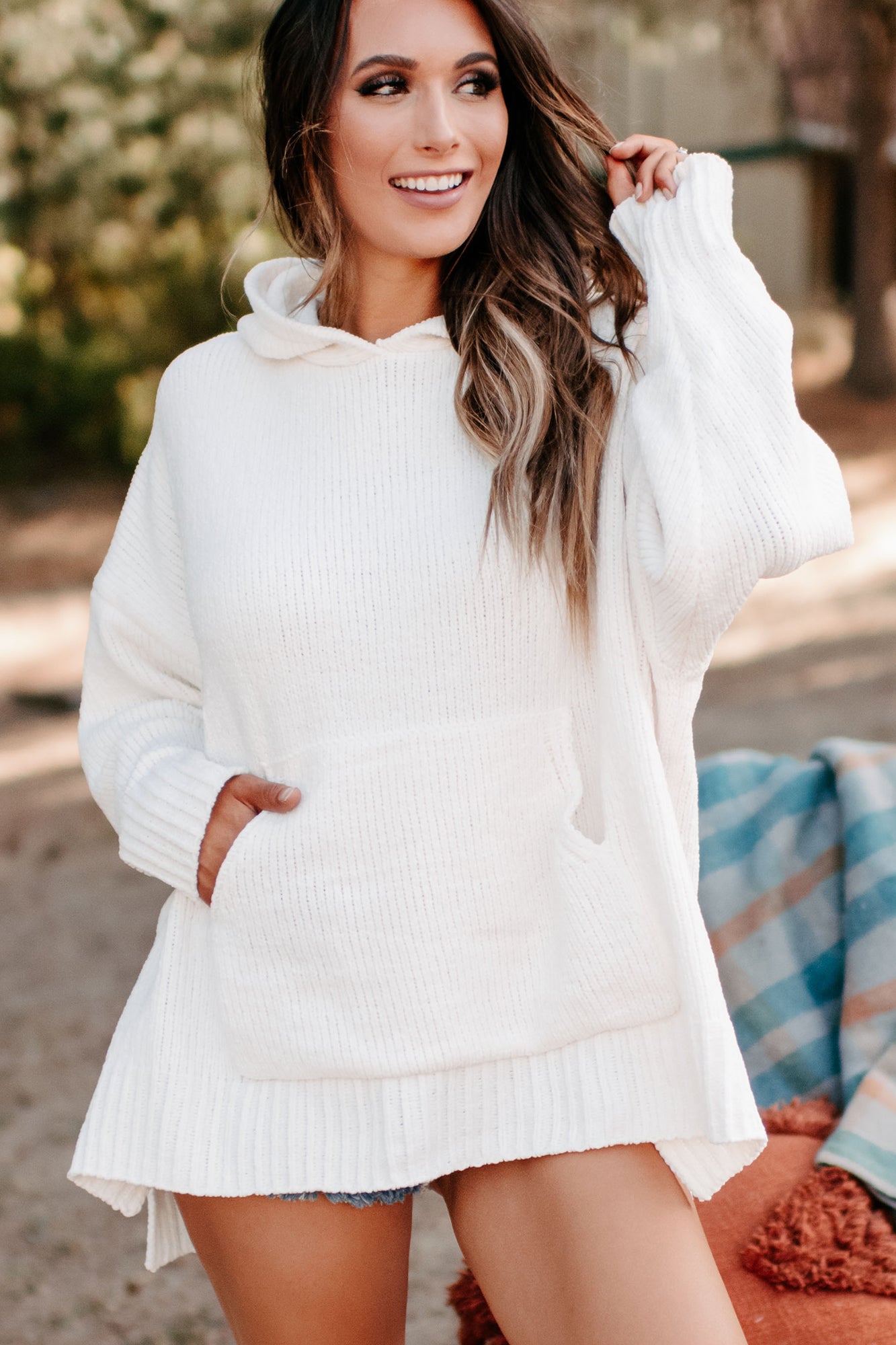 White oversized shop knitted jumper