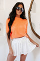 When Was It Over Ribbed Textured Dolman Top (Cantaloupe) - NanaMacs