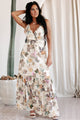 Walks Through The Meadow Floral Maxi Dress (Ivory Multi) - NanaMacs