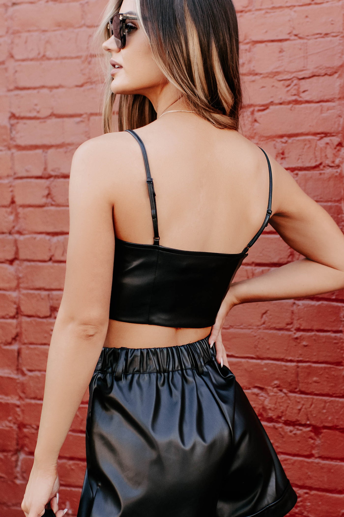 Looking For More Faux Leather Corset Crop Top (Black) · NanaMacs