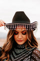 A Few Too Many Rhinestone Fringe Western Hat (Black) - NanaMacs