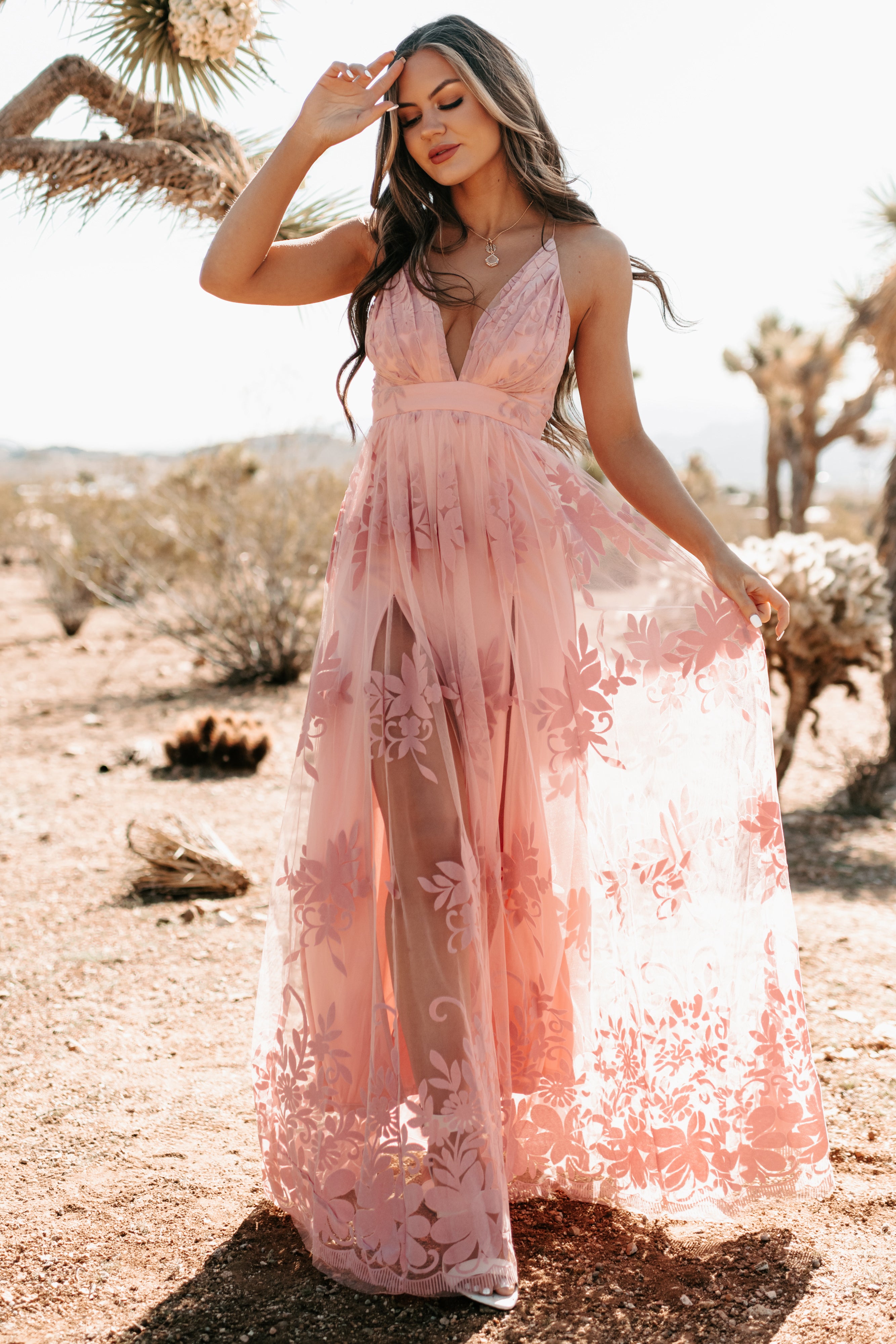 Mauve Pink Maxi Dress