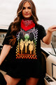 "Feel The Sunset" Oversized Graphic T-Shirt Dress (Black) - Print On Demand - NanaMacs