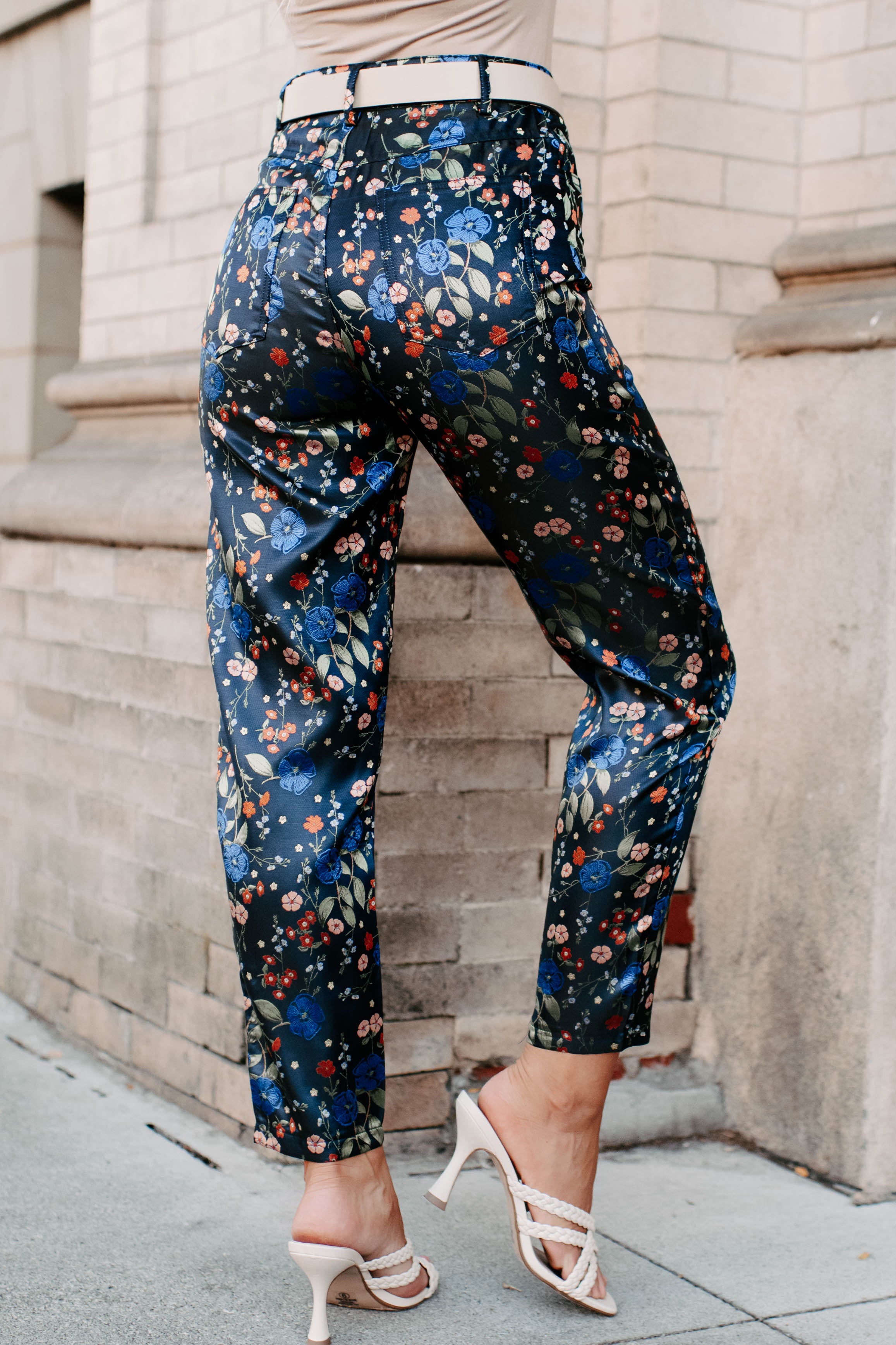 Blue printed cotton trousers - Rajnandini - 3678526