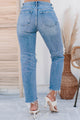 No Confusion Flying Monkey Mid-Rise Distressed Straight Leg Jeans (Medium) - NanaMacs