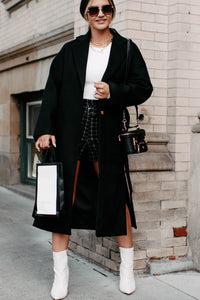 Braving The Cold Belted Trench Coat (Black) - NanaMacs