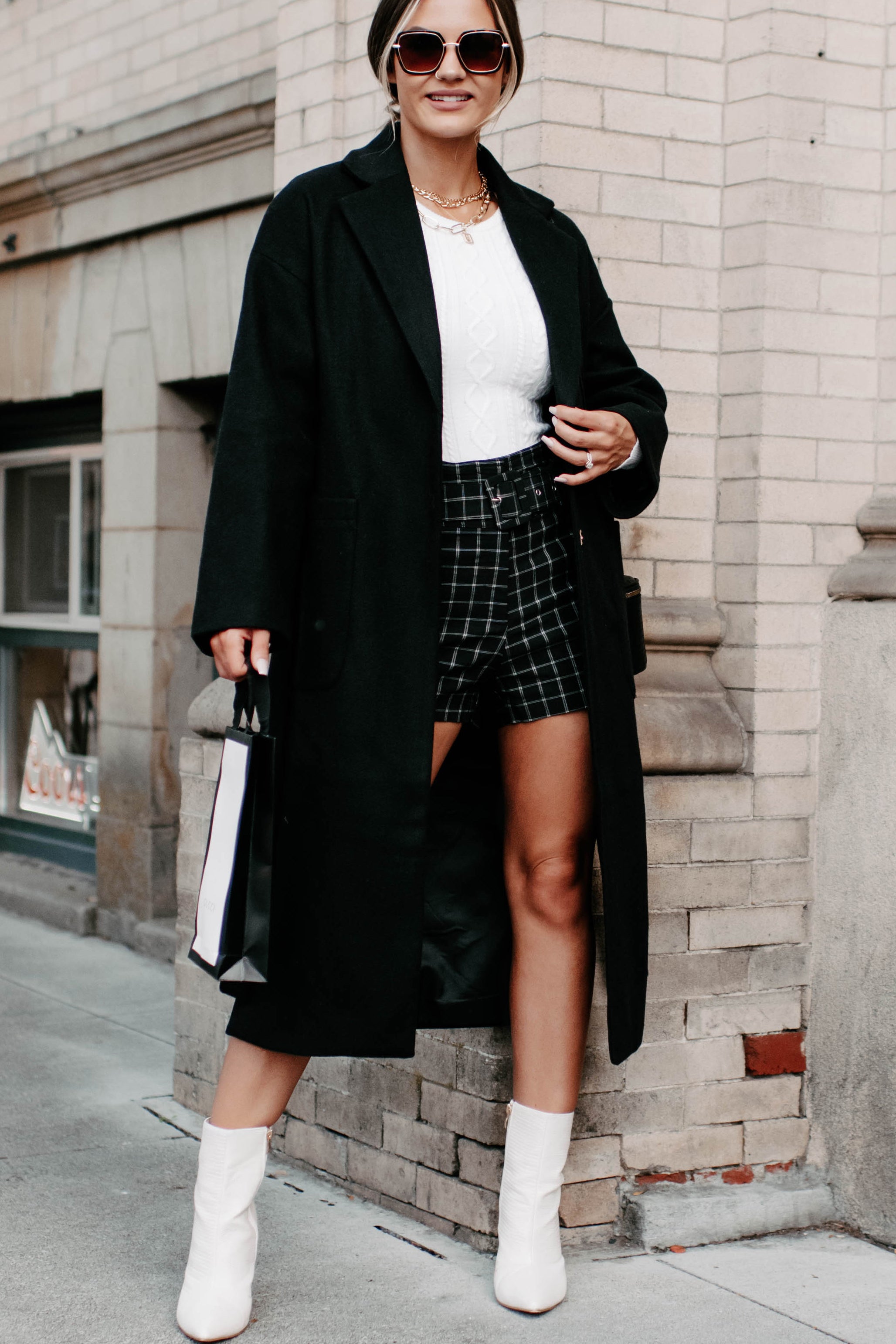 Braving The Cold Belted Trench Coat (Black) - NanaMacs