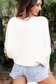 Being Sweet Batwing Chenille Sweater (White) - NanaMacs
