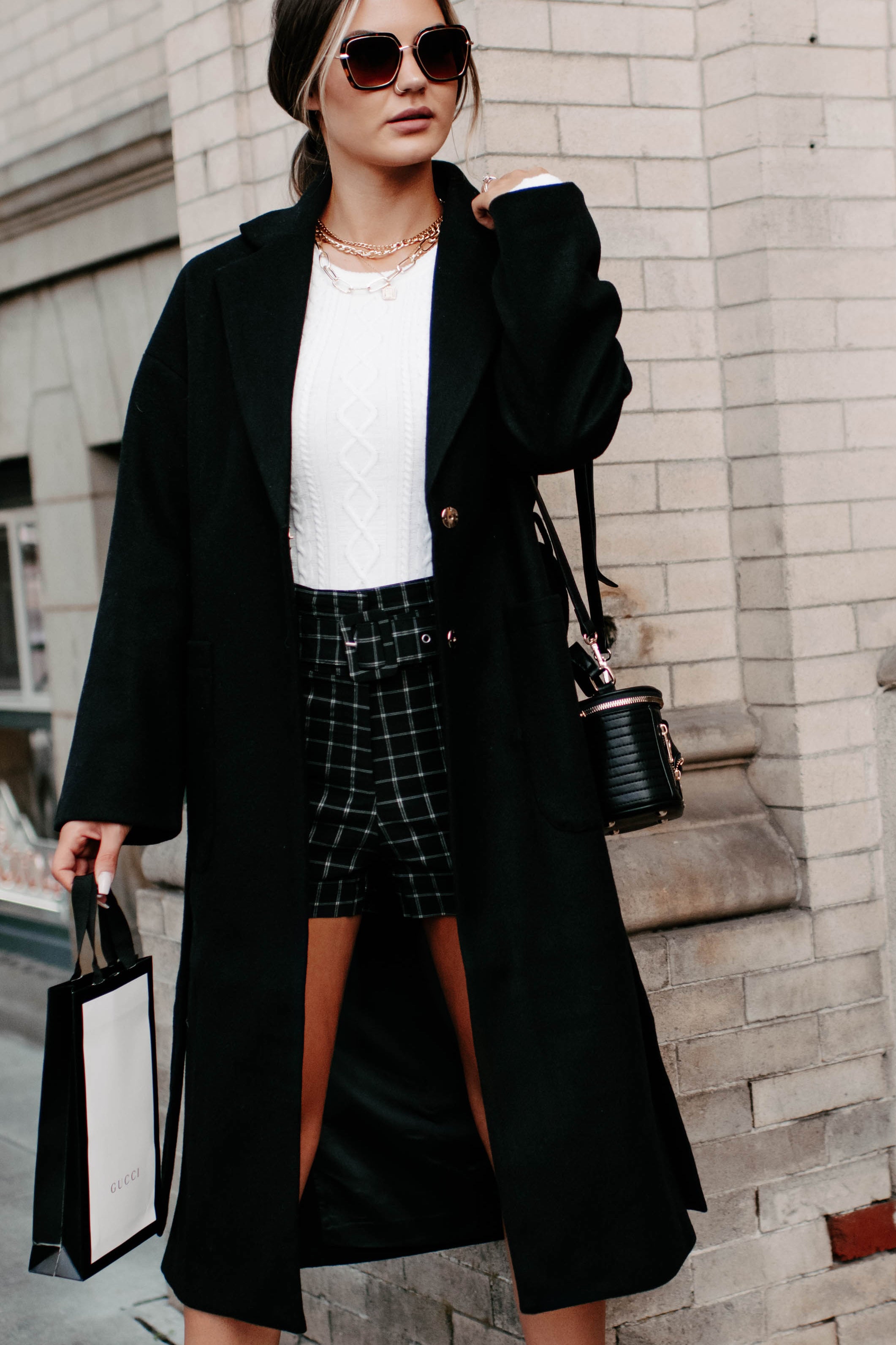 Braving The Cold Belted Trench Coat (Black) - NanaMacs