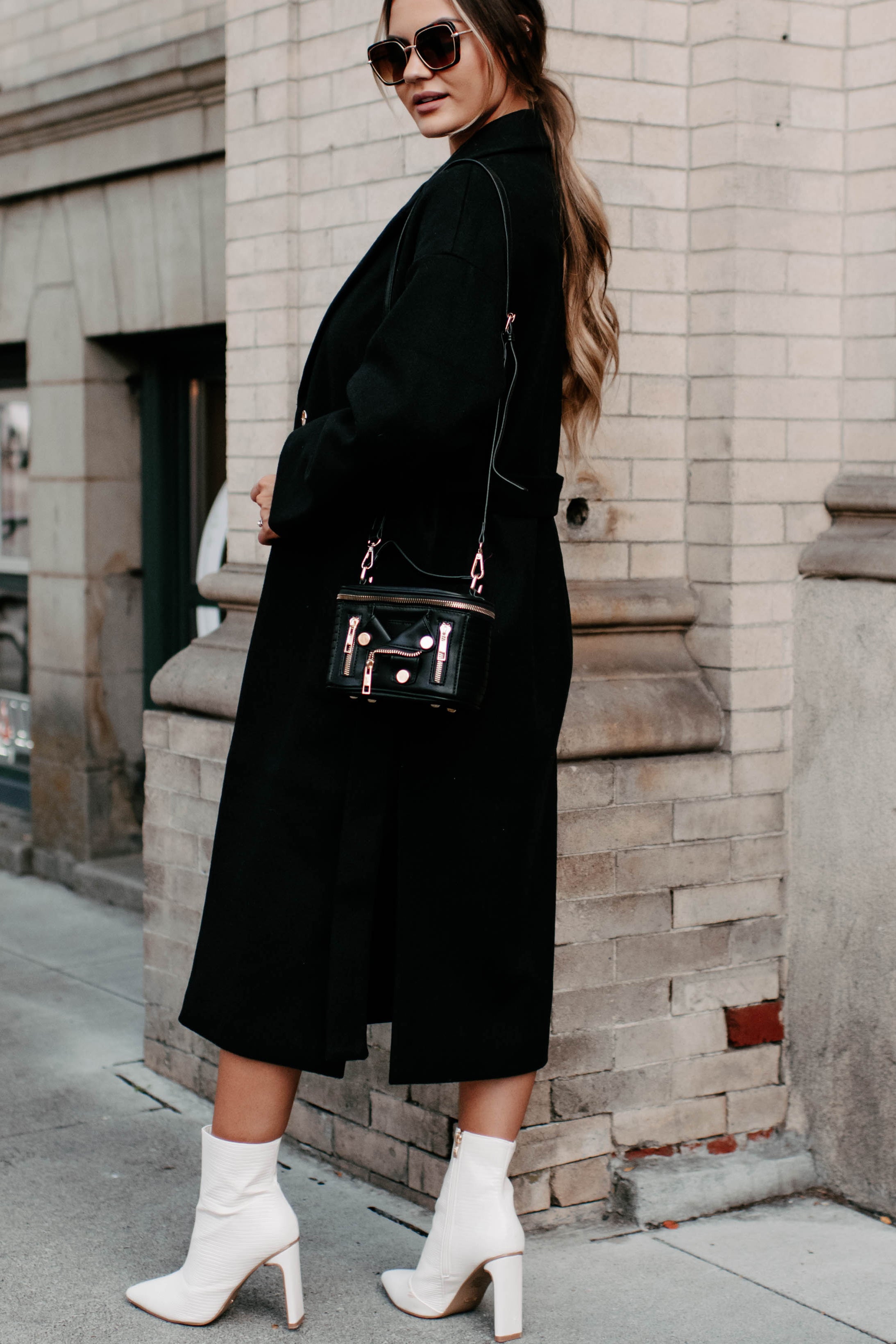 Braving The Cold Belted Trench Coat (Black) - NanaMacs