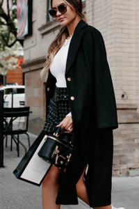 Braving The Cold Belted Trench Coat (Black) - NanaMacs